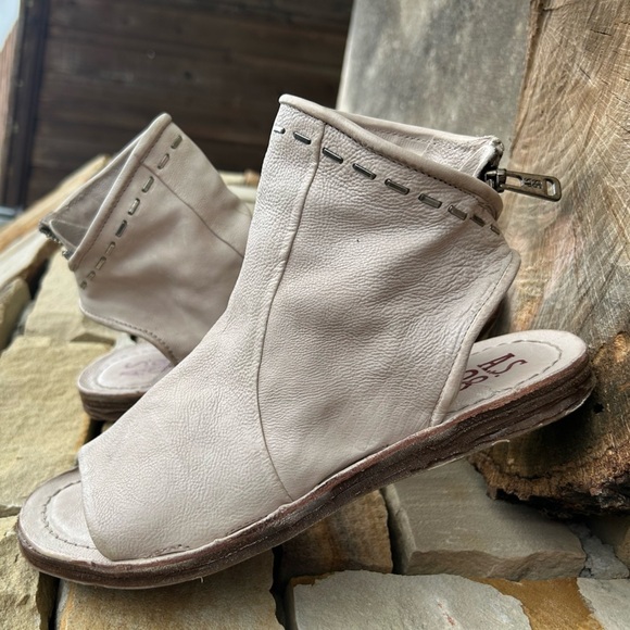 A.S.98 Ritchie women’s Ivory leather Modern Open-Toe Mules NWOBSz-38(7-1/2-8)  K - Picture 7 of 10